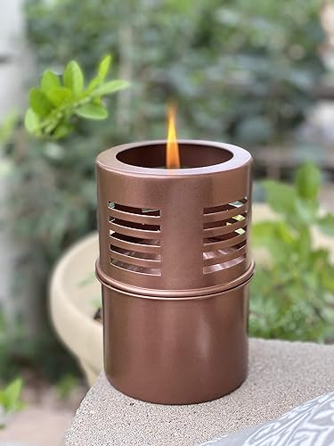 Outdoor Windproof Flame Lantern | Metal Refillable Fire Canister | Garden & Camping Ambiance