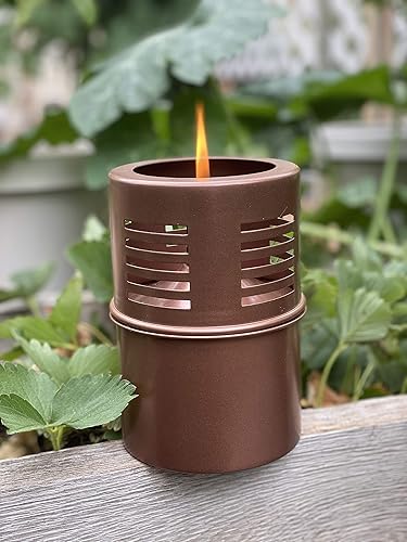 Outdoor Windproof Flame Lantern | Metal Refillable Fire Canister | Garden & Camping Ambiance