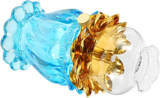 Vintage Glass Kerosene Lamp Lotus Pattern Oil Lamp with Flame Regulator Suitable for Interior Decoration for Buddhism and Vintage Lamp Lovers Lightweight and Compact